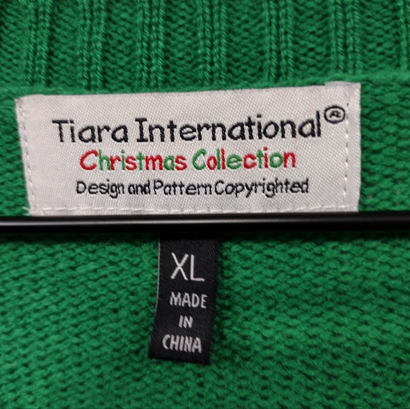 Ugly Christmas Reindeer Sweater Women's XL Green Holiday Winter Cozy Warm - Picture 7 of 8